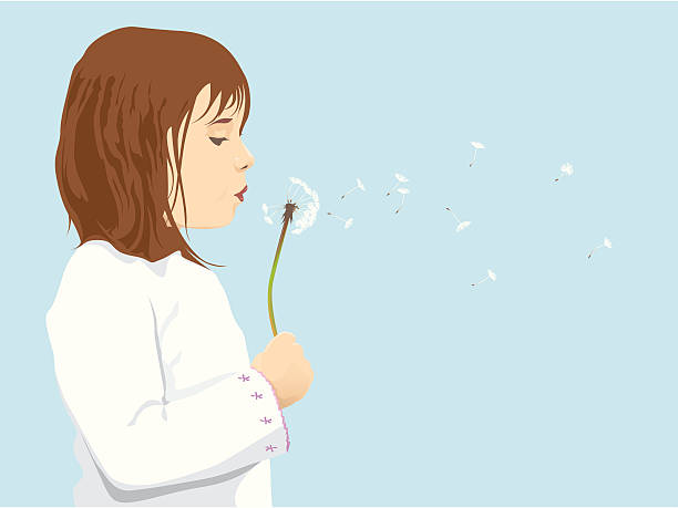 Dandelion wish vector art illustration