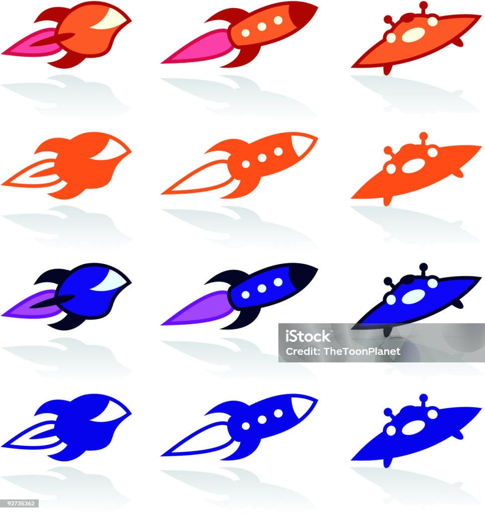 Spaceship icon set Fully scalable and editable, easy color change Air Vehicle stock vector