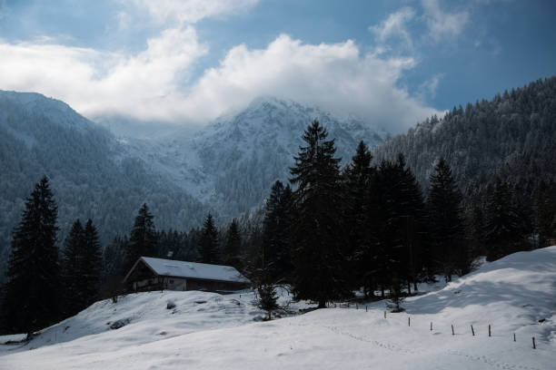 istock Winter in Bayrischzell, blue sky, snow 927354674