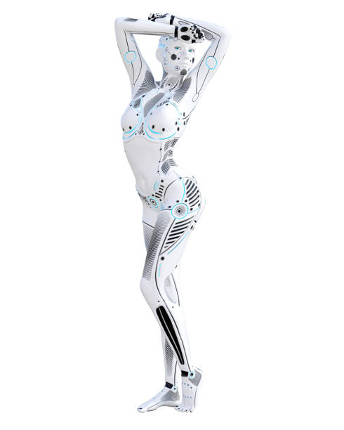 istock Robot woman. White metal droid. Artificial Intelligence. 927355848