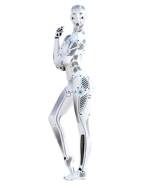 istock Robot woman. White metal droid. Artificial Intelligence. 927355984