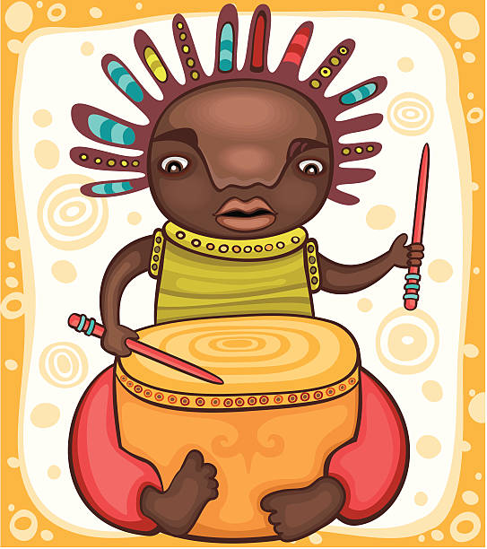 illustrazioni stock, clip art, cartoni animati e icone di tendenza di etnico ragazzo - human hair ethnic little boys dancing