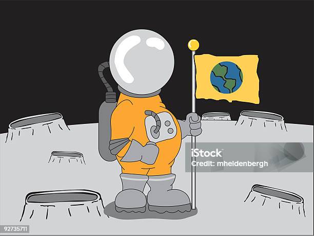 Astronaut Holding Flag Stock Illustration - Download Image Now - Asteroid, Astronaut, Color Image