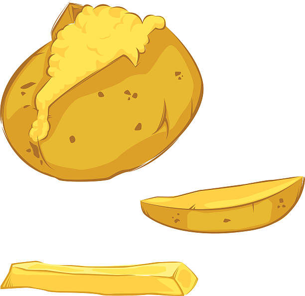 ilustrações de stock, clip art, desenhos animados e ícones de vector de batatas - baked potato