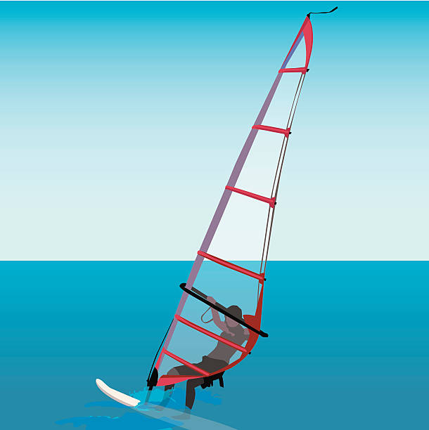 aquatic sport-windsurfingowe - windsurfing obrazy stock illustrations