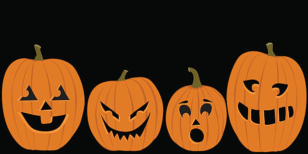 Halloween Jack O'Lanterns - ilustração de arte em vetor