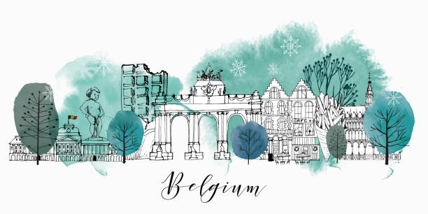 ilustrações de stock, clip art, desenhos animados e ícones de belgium landmarks - brussels