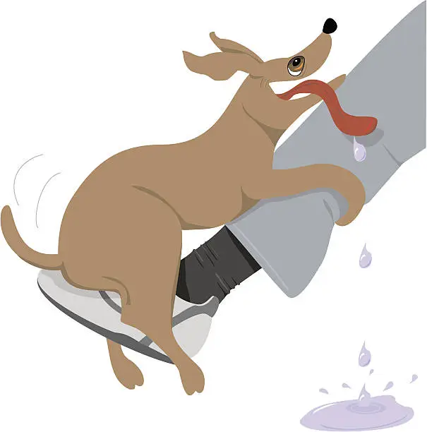 Vector illustration of Dog Humping Leg - Behavior Problem