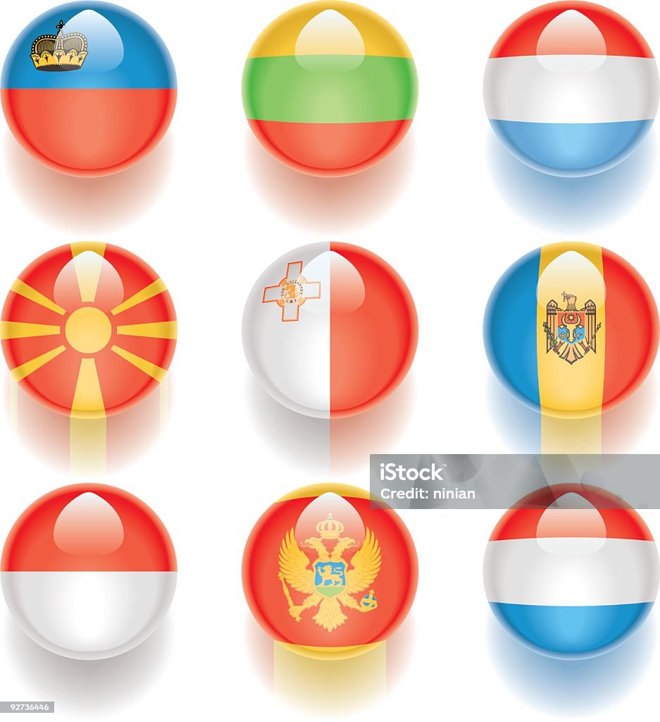 Aqua Flags-Europe 5 - clipart vectoriel de Cercle libre de droits