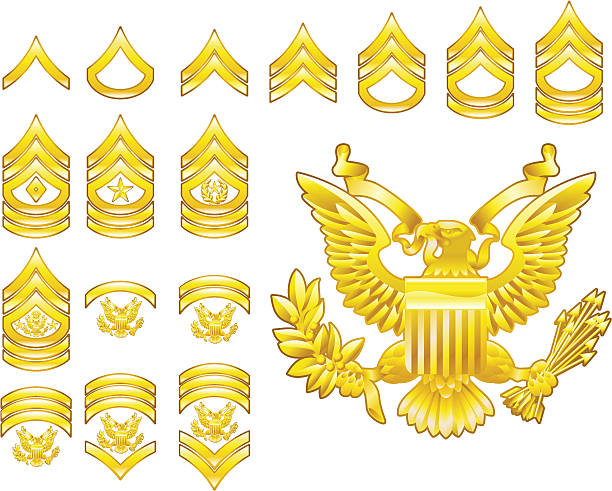 amerikanische armee angeworben wurden rang insignia symbole - sergeant stock-grafiken, -clipart, -cartoons und -symbole