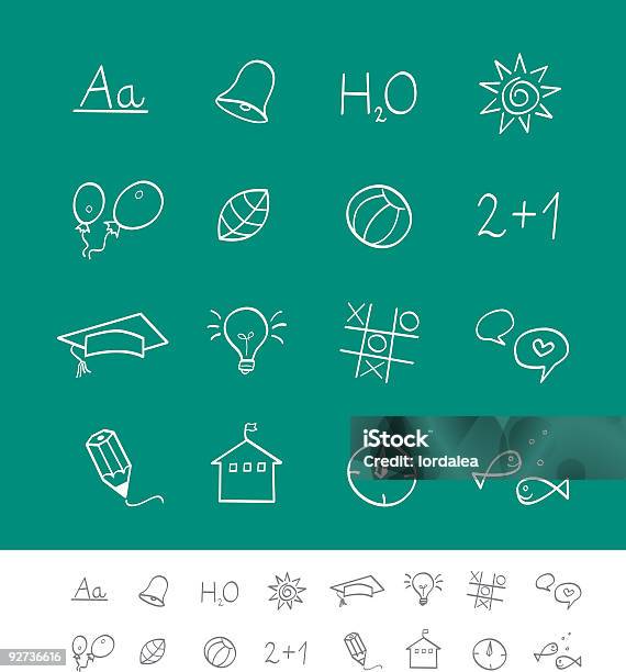 Школа Образования Значки — стоковая векторная графика и другие изображения на тему Белый - Белый, Ботаника, Веб-страница