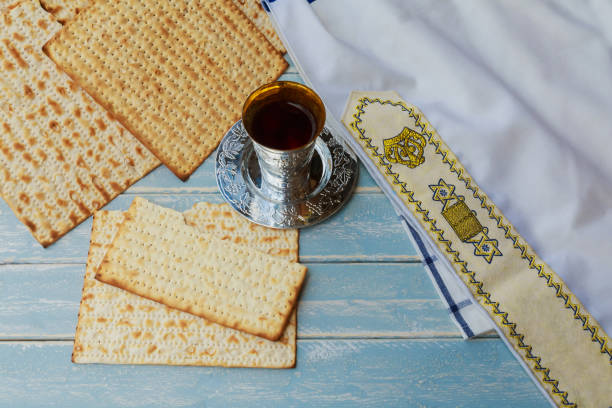 istock A Jewish Matzah bread with wine. Passover holiday concept 927368552