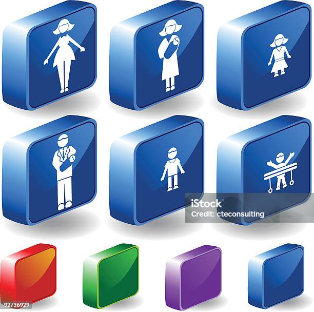 Ilustración de Familia 3d y más Vectores Libres de Derechos de Adulto - Adulto, Bebé, Color - Tipo de imagen