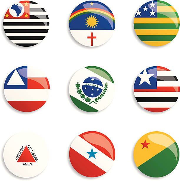 Brasils Flags Buttons From top left to bottom right: northeastern brazil stock illustrations