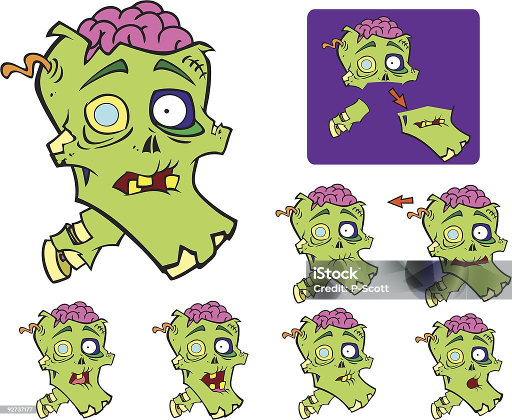 Reden Zombie Head - Lizenzfrei Farbbild Vektorgrafik