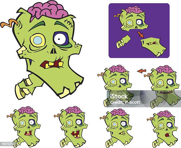 Parlando Di Testa Zombie - Immagini vettoriali stock e altre immagini di Cranio umano - Cranio umano, Halloween, Illustrazione