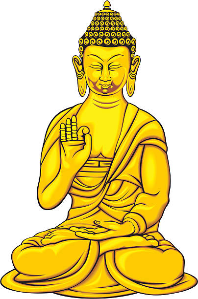 Buddhist vector art illustration