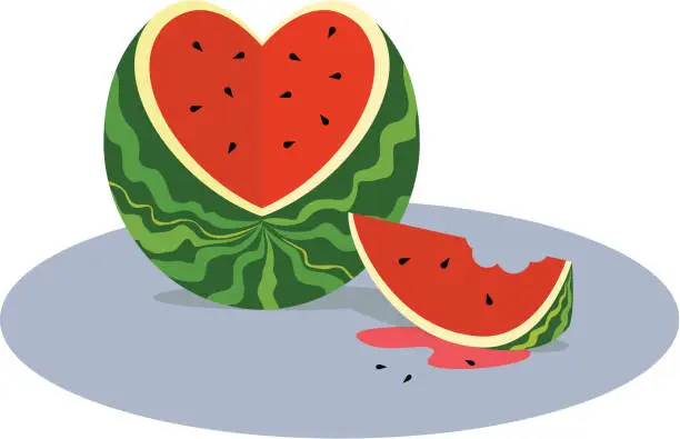 Vector illustration of i love watermelon