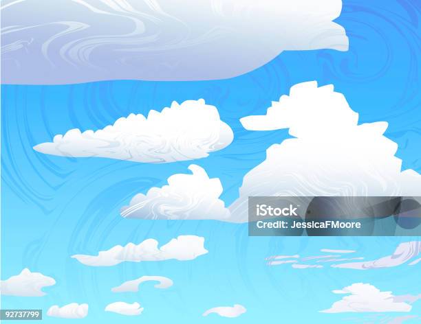 Wietrznie Chmury - Stockowe grafiki wektorowe i więcej obrazów Anioł - Anioł, Chmura, Chłodny