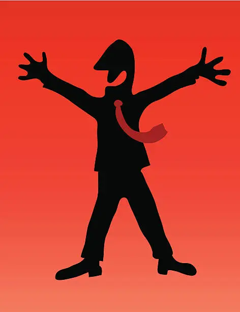 Vector illustration of welcoming red man