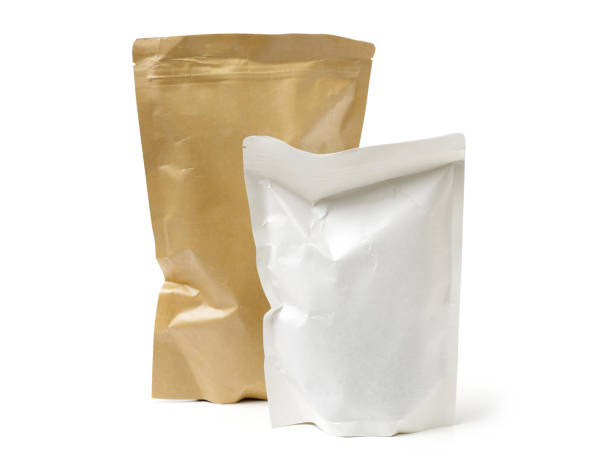 istock Kraft paper bag pouch on a white background 927378340