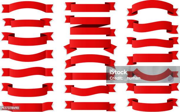 Red Ribbons Stock Illustration - Download Image Now - Award Ribbon, Banner - Sign, Christmas