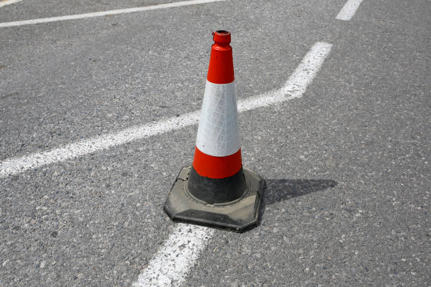 istock traffic cone on the asphalt road 927379698