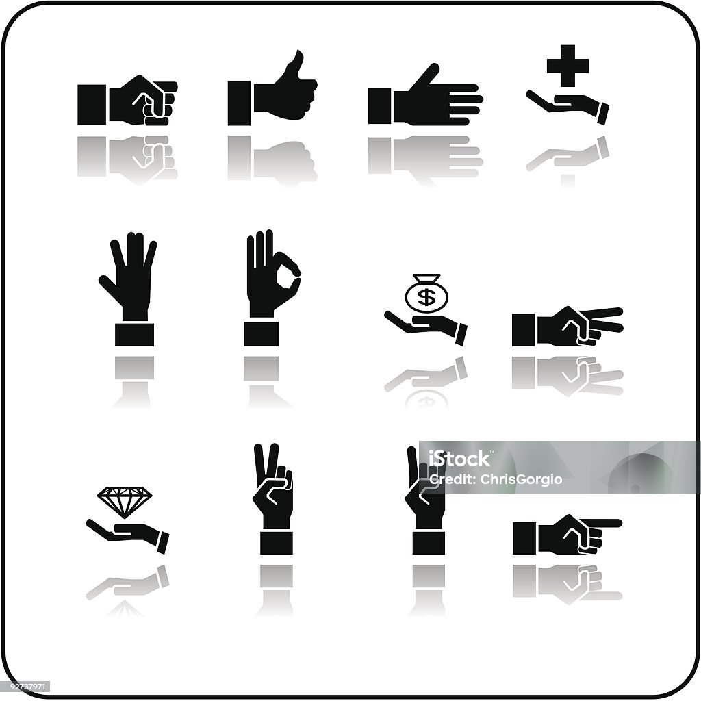 Mão elementos Conjunto de ícones - Vetor de Alcançar royalty-free