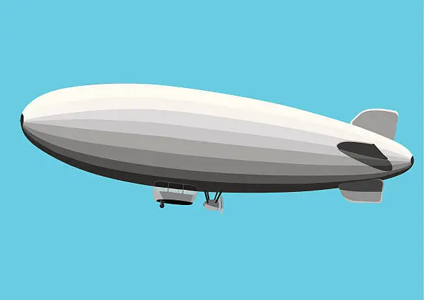 Vector illustration of Gray Blimp