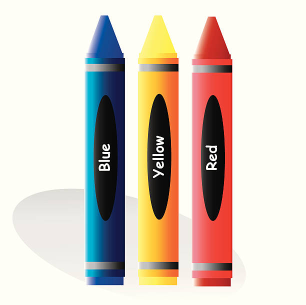 Crayons in Primary Colours vector art illustration