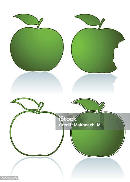Grünen Äpfel Stock Vektor Art und mehr Bilder von Apfel - Apfel, Bildkomposition und Technik, Blatt - Pflanzenbestandteile