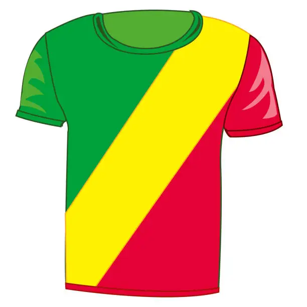 Vector illustration of T-shirt flag Kongo