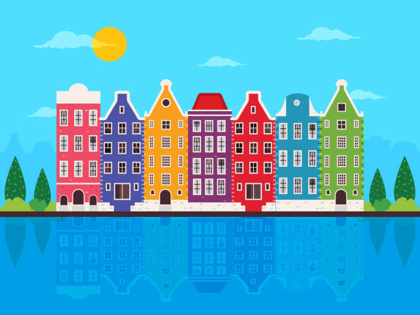 アムステルダム - amstel river illustrations点のイラスト素�材／クリップアート素材／マンガ素材／アイコン素材