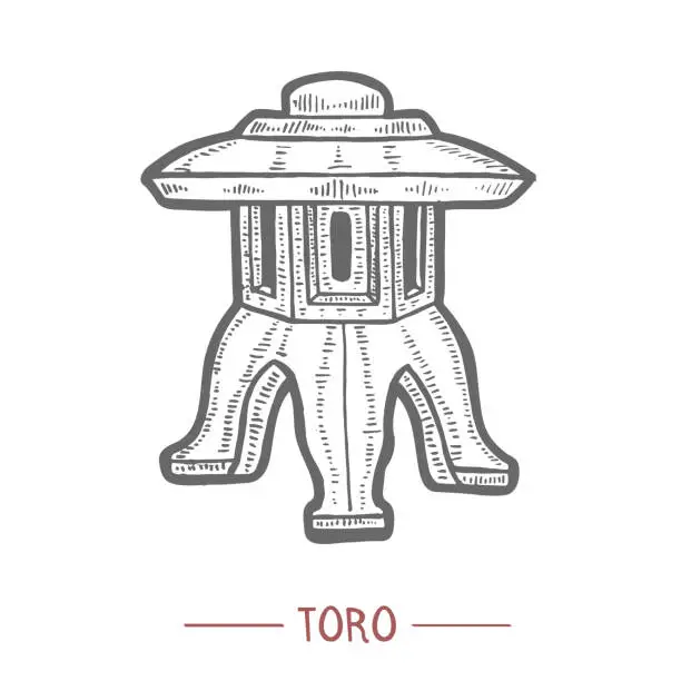 Vector illustration of Toro Lantern in Hand Drawn Style