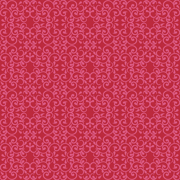 ilustrações de stock, clip art, desenhos animados e ícones de chique em vermelho e rosa padrão - baroque style wallpaper pink retro revival