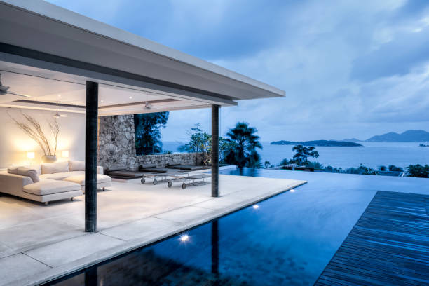 istock Colorful Luxury Island Villa Home With Ocean View 927390918