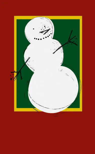 Vector illustration of Snowman Greetings