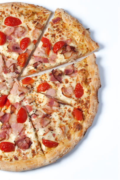 istock Tasty Italian pizza on white background 927394170
