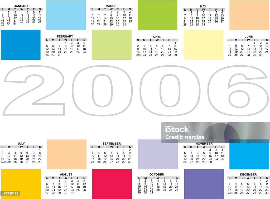 Красочный календарь на 2006 год (вектор - Векторная графика 2006 роялти-фри