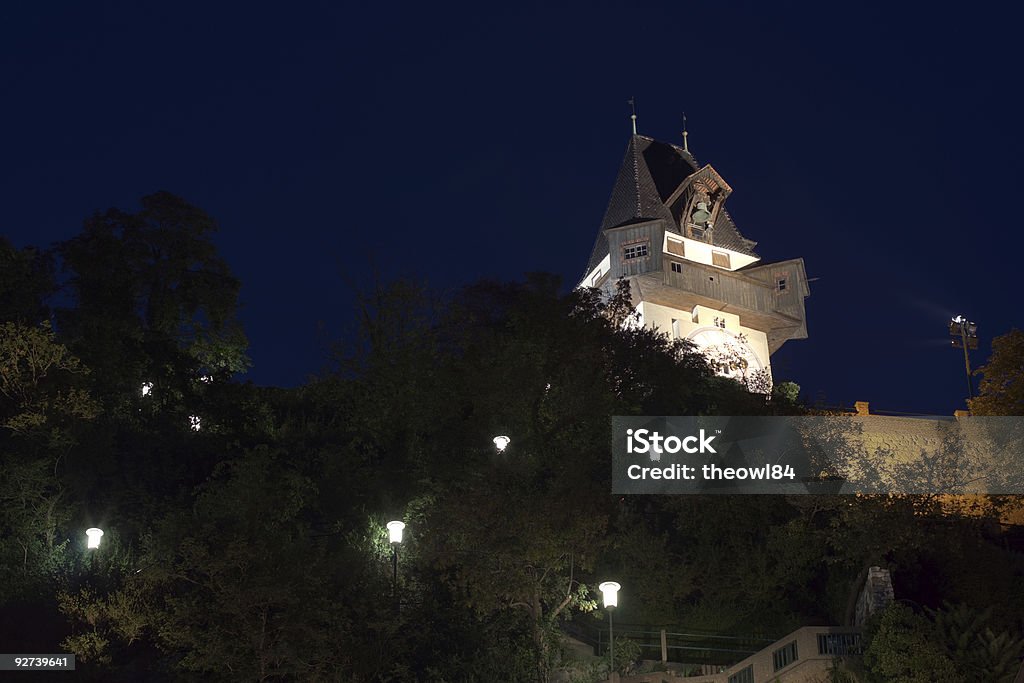 Clocktower bei Nacht - Lizenzfrei Baum Stock-Foto