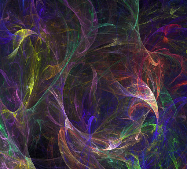 istock image of one Digital Fractal on Black Color 927398236