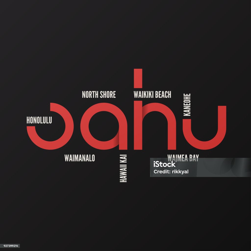 Oahu Graphics Hawaii Oahu Vector Tshirt And Apparel Design Typography Print Stock ...