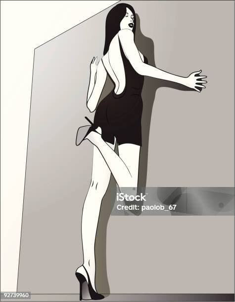 Стены — стоковая векторная графика и другие изображения на тему Женская грудь - Женская грудь, Платье, Векторная графика