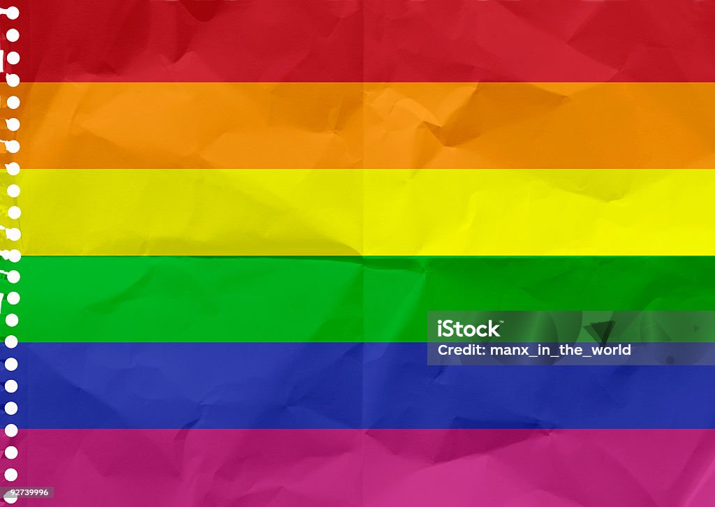 Bandeira do Orgulho Gay de arco-íris - Royalty-free Amarrotado Foto de stock