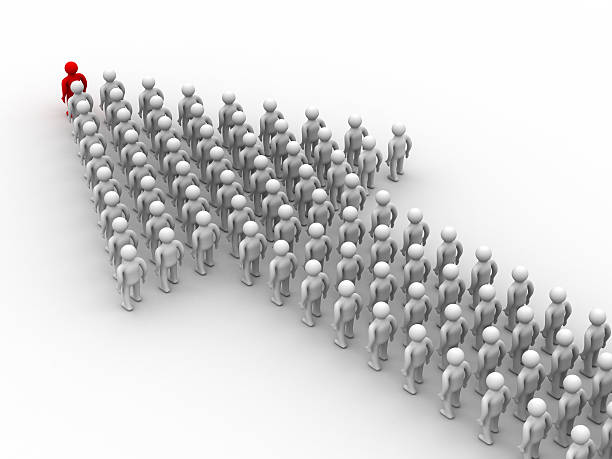 istock Arrow made of people. 3D image. 92740080