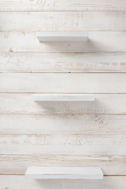istock shelf at wooden background 927403914