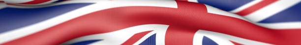 istock Panoramic British Flag, Great Britain Flag 3D Illustration 927405350