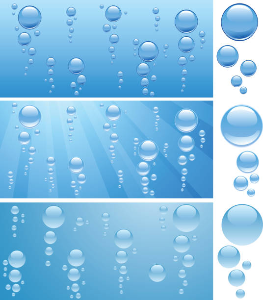 пузырьки в воде. - bubble wand bubble water sea stock illustrations