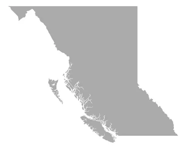 Vector illustration of Map of British Columbia