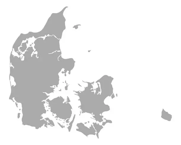 Vector illustration of Map of Denmark